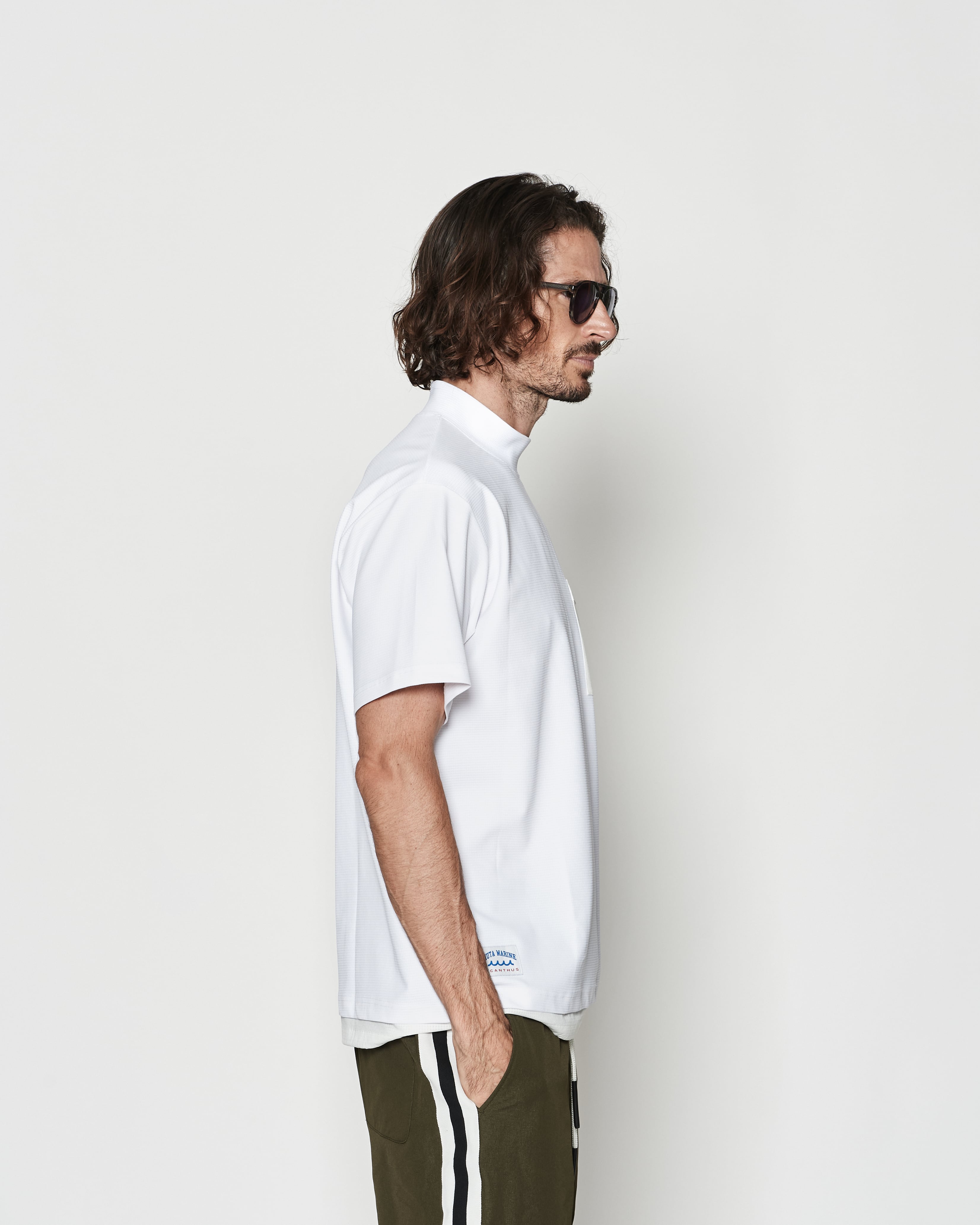 muta MARINE × ACANTHUS メッシュモックネックTシャツ | ACANTHUS
