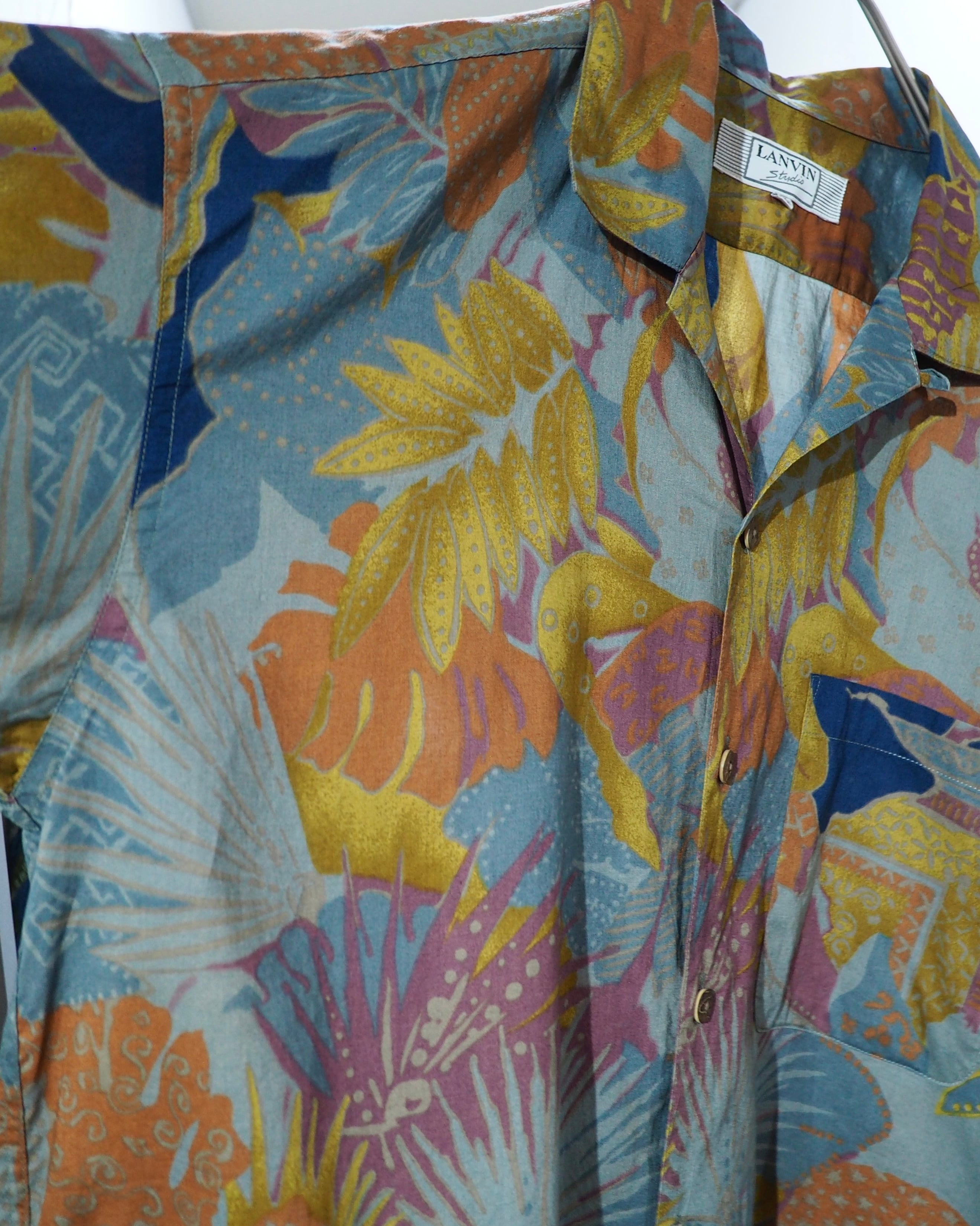1980 - 90s ” LANVIN Studio ” vintage Open collar SS shirt