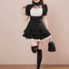 【2点セット】チューカーネックバイカラーフリルトップス+ティアードスカート ・78630