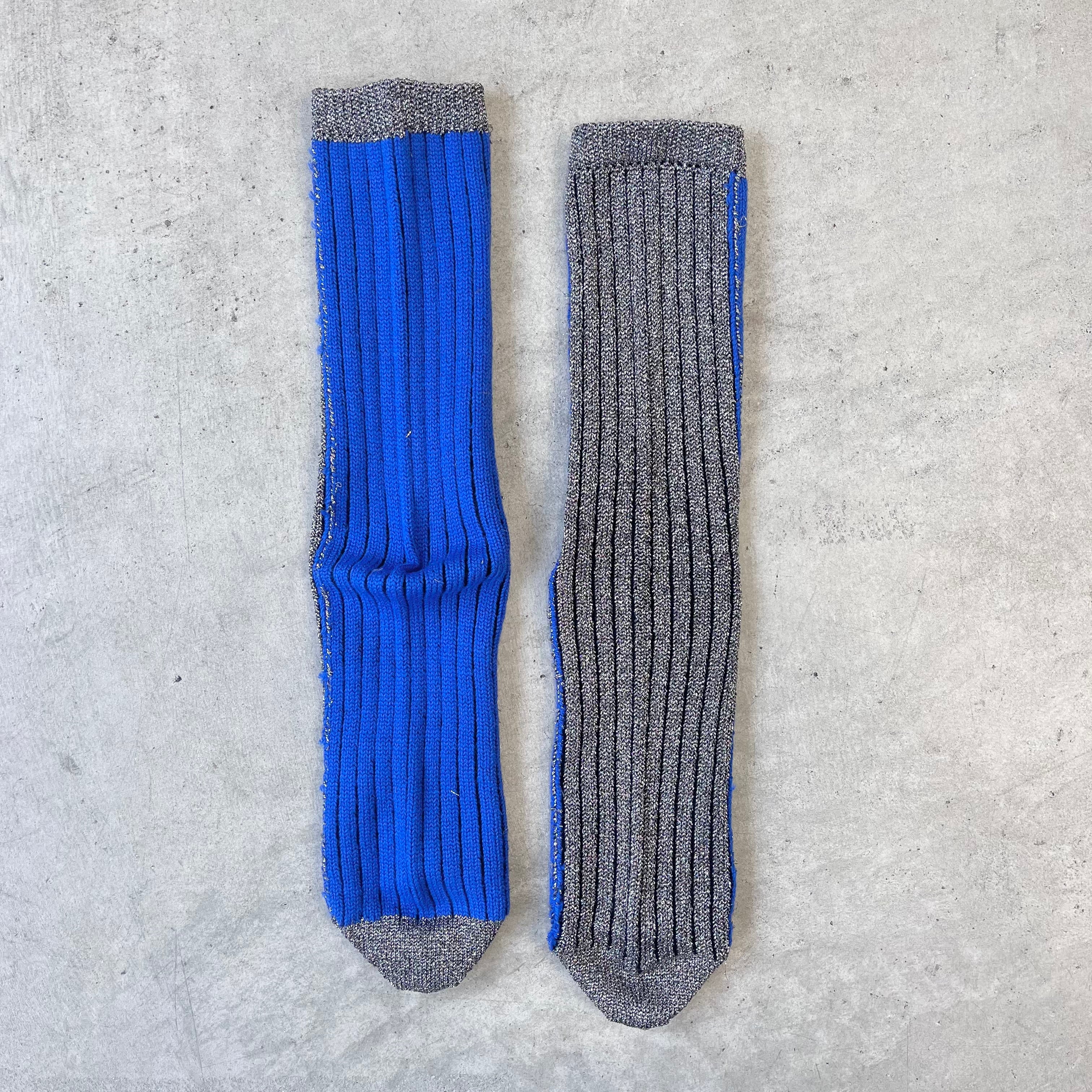 FAKUI / 【22−24cm】color block  lame  socks FK-111