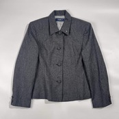 上下 Mademoiselle NON NON マドモアゼルノンノン セットアップ GUABELLO SUPER 120'S イタリア生地 カシミヤ混 ウール ジャケット スカート スーツ M/グレー系