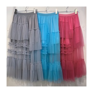 select 32016：tulle asymmetry skirt (3colors)