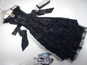 ★フリ－★光沢生地ふんわりロングドレス(OPN5163)