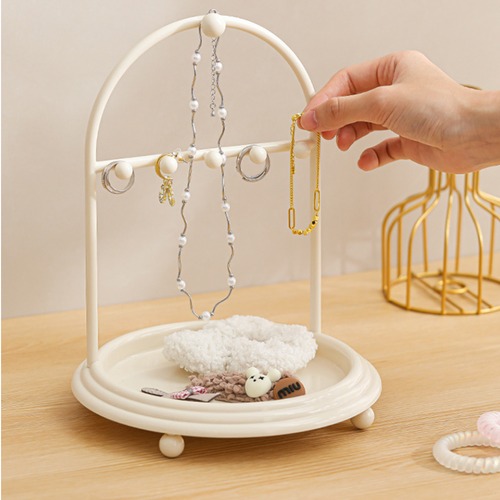 ジュエリースタンド ジュエリー収納 ラック ドレッサー用 小物整理 卓上 指輪 リング イヤリング ネックレス おしゃれ 可愛い 円形 韓国