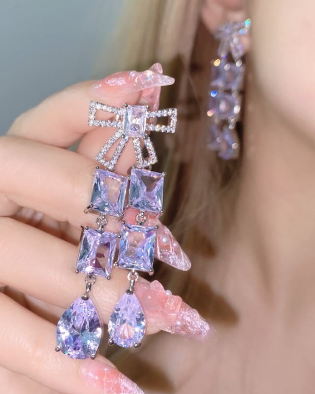 ジュエルストーンリボンピアス　2505059