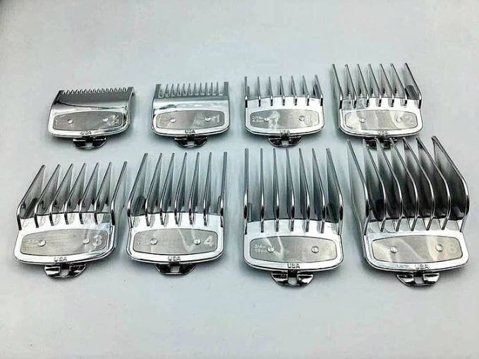 ウォール WAHL8843L 充電式バリカン アタッチメントコーム付き アタッチメント8個セット シルバー(かためタイプ・プレミアム