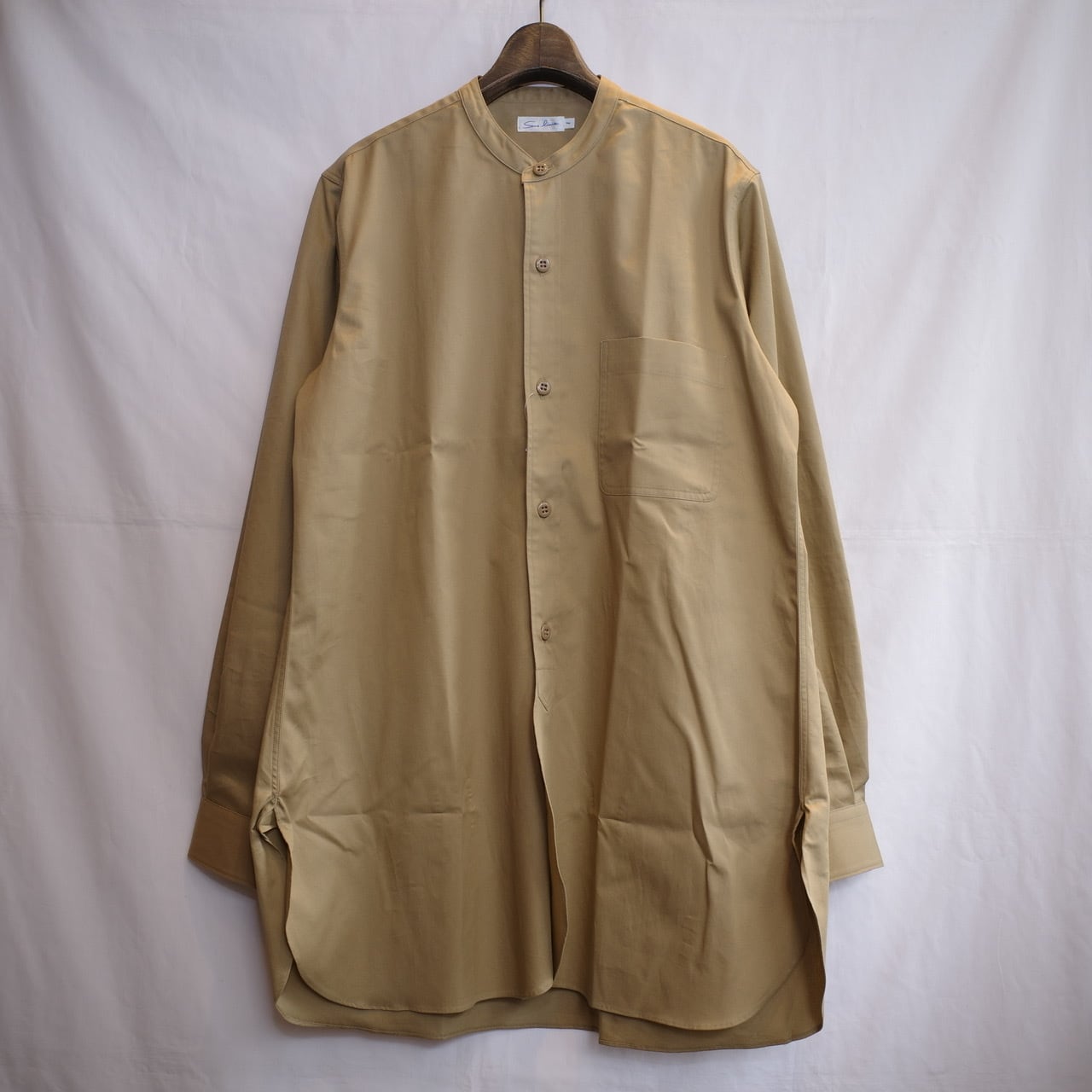 Sans limite(サンリミット) /バーバリーツイル長丈スタンドシングルカフス -beige-