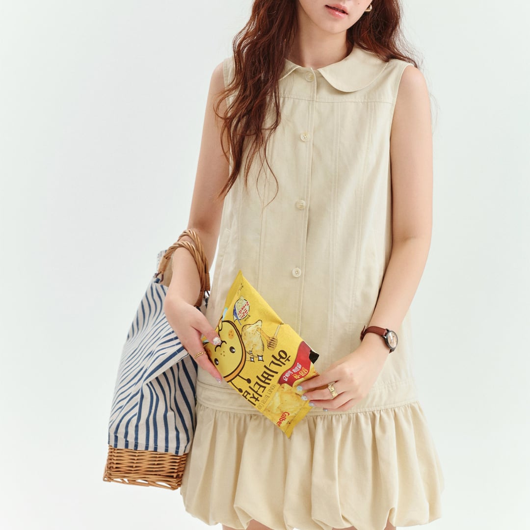 balloon hem sleeveless dress