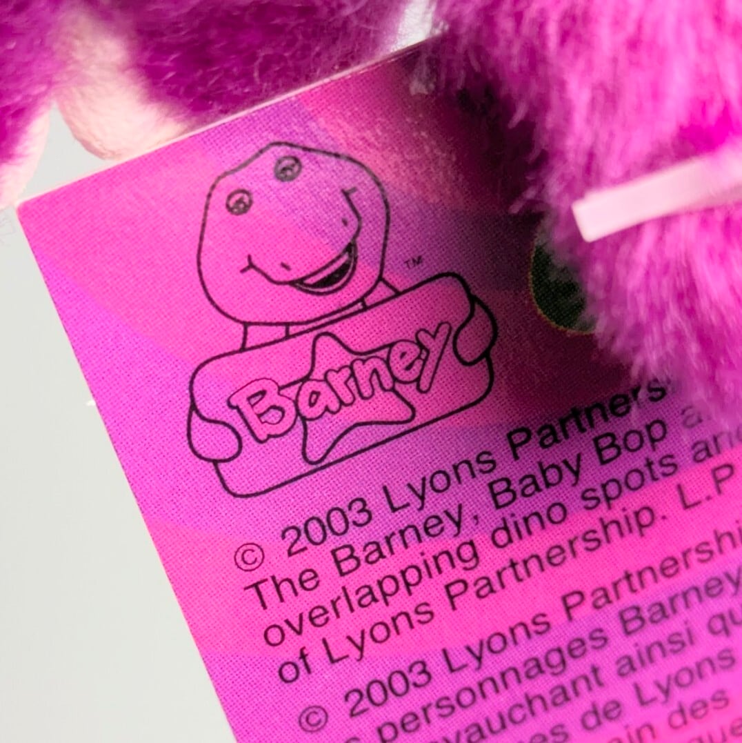 ☆ DEADSTOCK / VINTAGE 2003 ☆【 Barney & Friends ( バーニー&フレンズ ) 】『 Barney 』 ぬいぐるみキーホルダー / プラッシュキーホルダー / マスコット〚アメリカン雑貨 アメトイ〛