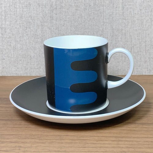 【セール】スージークーパー ペナント カップ＆ソーサー(ブラック) イギリス製 ヴィンテージ susie cooper