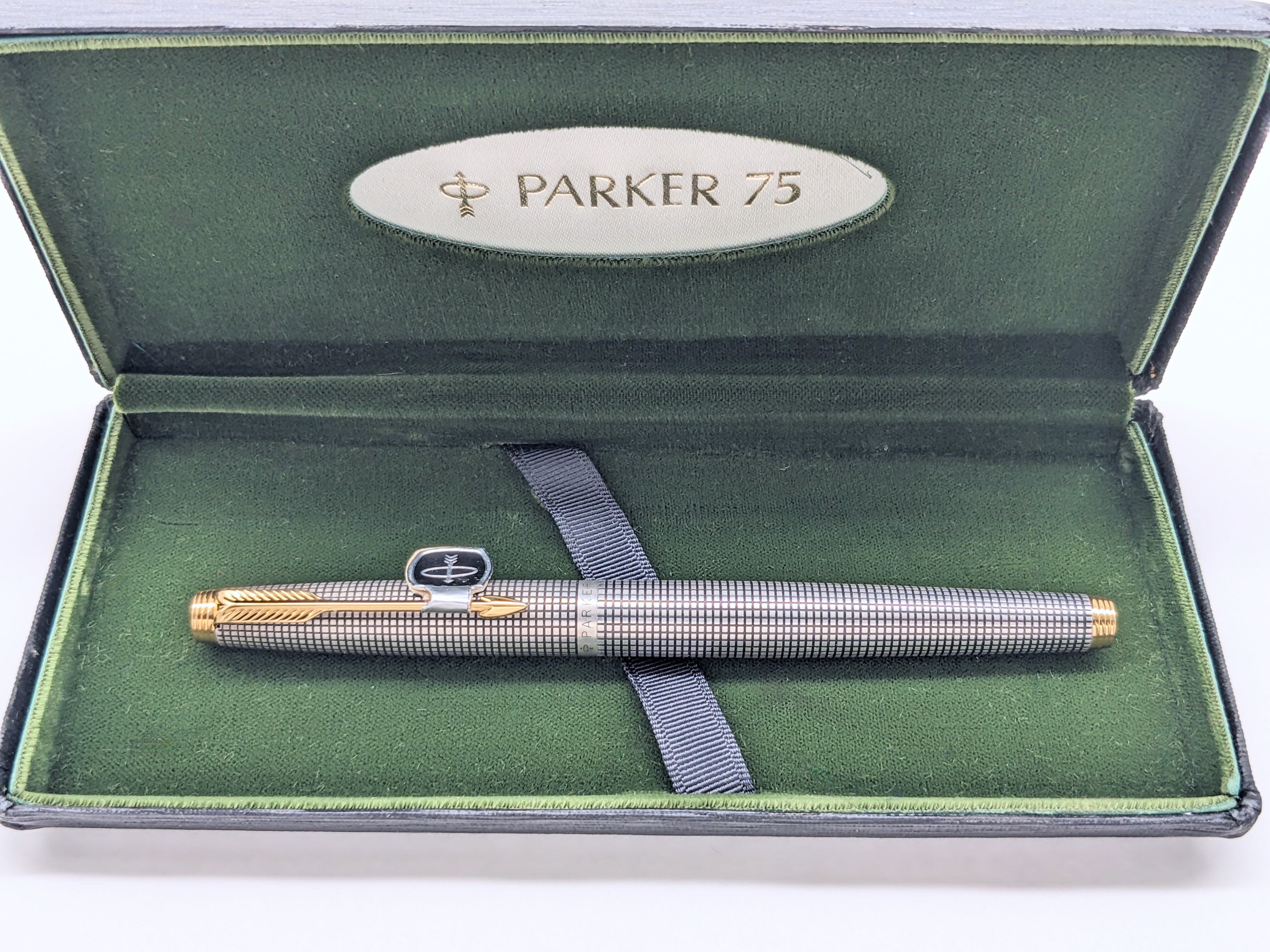 70s パーカー 75 PARKER 75 Crosshatch grid （極細字） 14K 02816