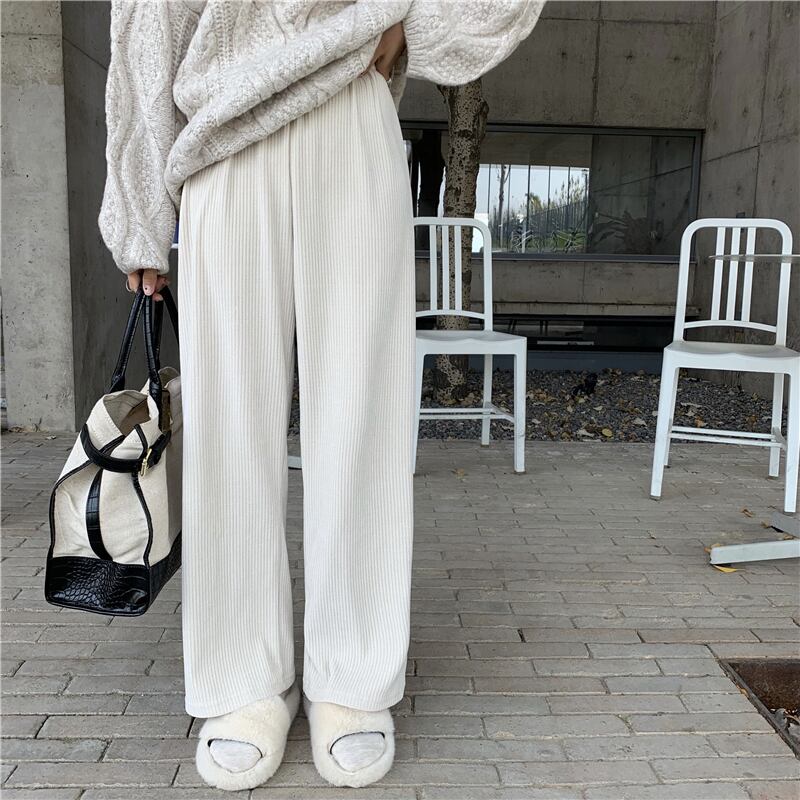 パンツ オータムウィンターハイウェストウェストスリムコーデュロイ 秋物 冬物 ブラックストロベリース87473065919