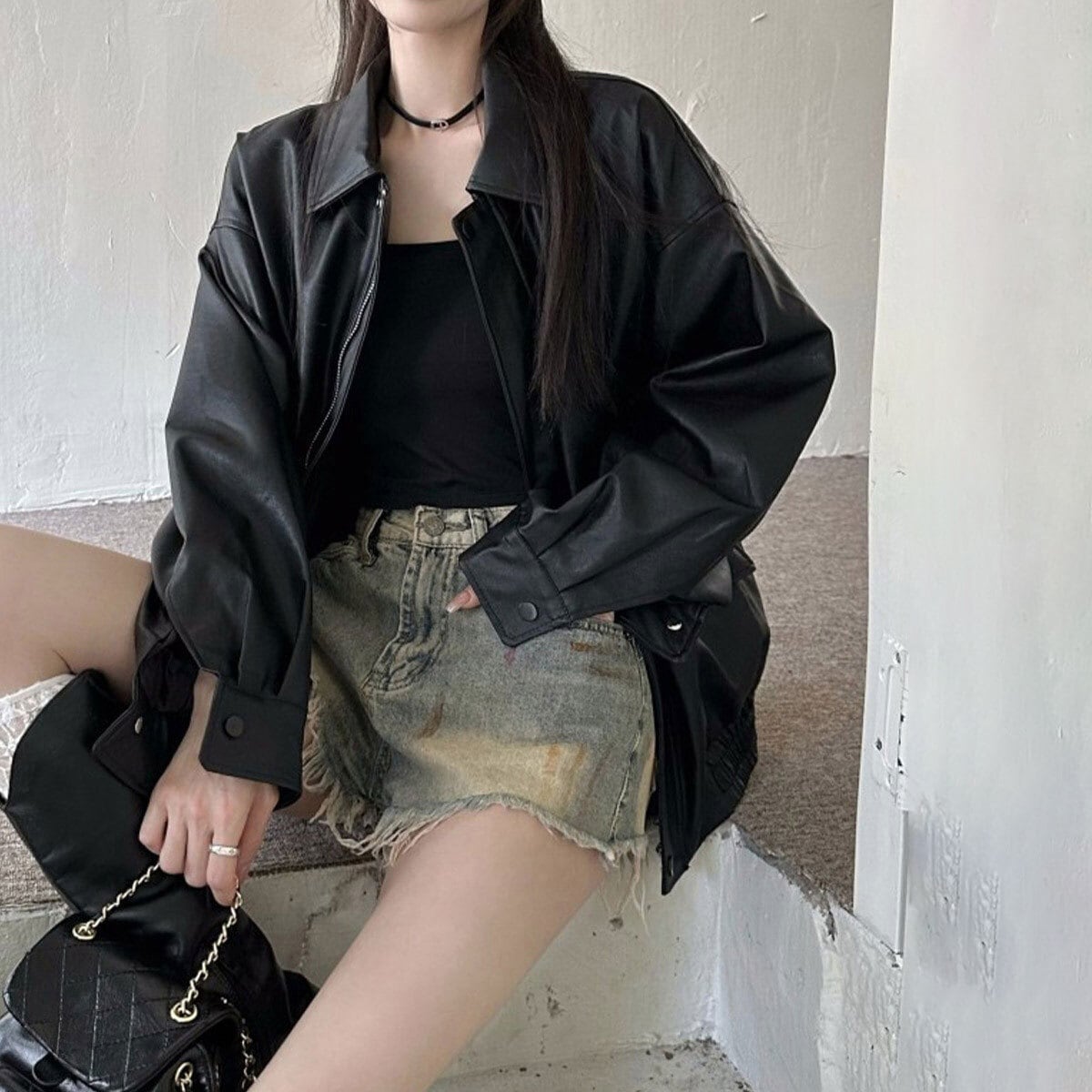 ライダース ジャケット PUレザー レディース 韓国 ブルゾン 秋冬 防寒 防風 大人 カジュアル ストリート 原宿系 レトロ 革ジャン レザージャケット アウター 大人可愛い 大人女子