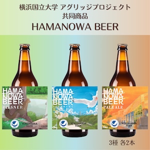 横浜国立大学ビール『HAMANOWA BEER』6本セット（3種各2本）