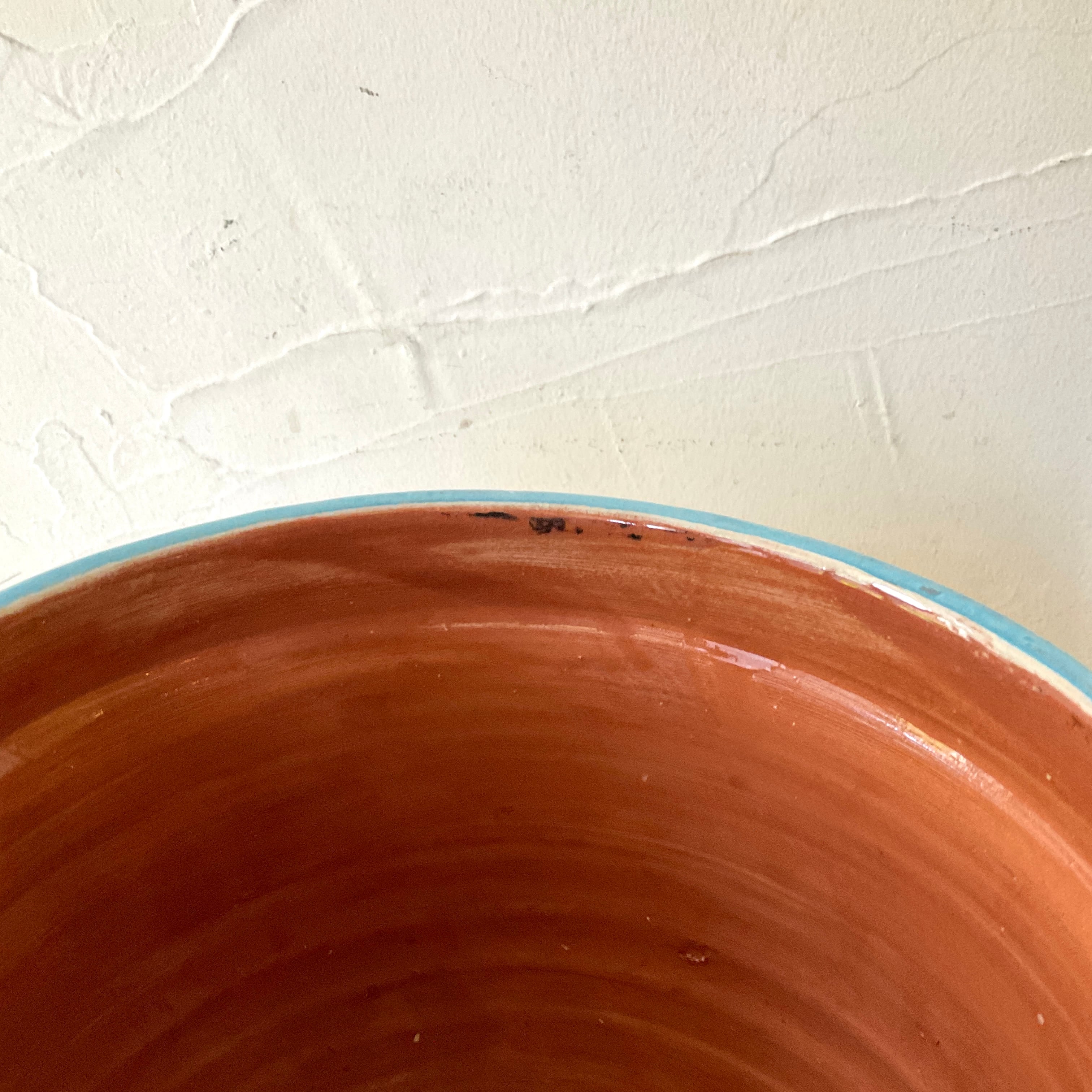 モロッコ陶器】サフィ陶器のプランター(水色・中) | 照明＆エシカル