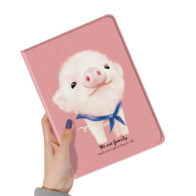 Disonbeir 対応 Xiaomi Pad 7 ケース 可愛い 動物 Xiaomi Pad 7 Pro ケース ラッコ クマ ウサギ ネコ 柄 イラスト ペン収納可能 シャオミ Xiaomi Pad7 Pro 11.2 用 カバー 印刷 プリント ブック式 手帳型 柄物 オリジナル,子豚