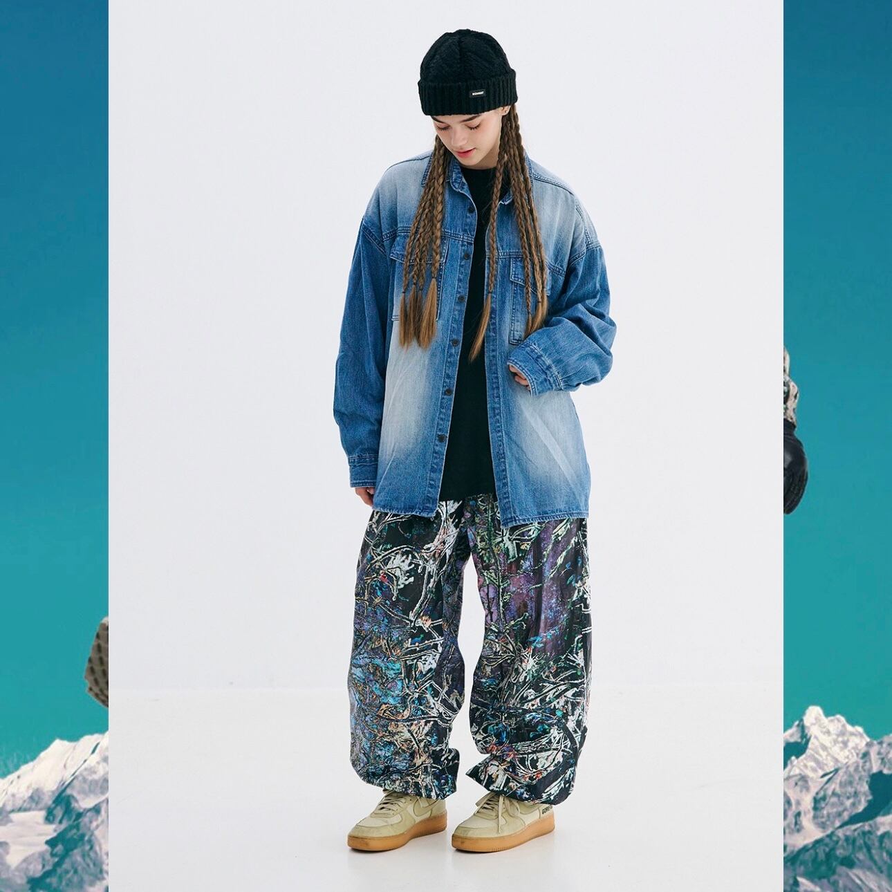 ビエスラビット　ビブパン　ＸＬ BSRABBIT ビーエスラビット 3D BEARRABBIT WIDE TRACK PANTS