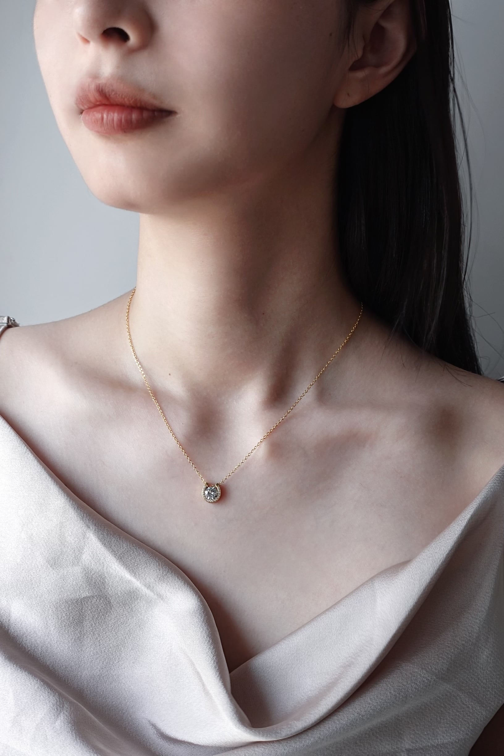 horse shoe zirconia necklace | 金属アレルギー対応のアクセサリー