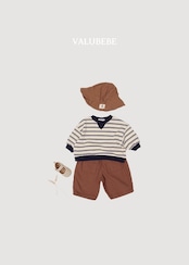 韓国子供服 / 26Autumn / 〖取寄〗valubebe / オール ストライプ MTM / ベビー服 / キッズ服 *6M~S*