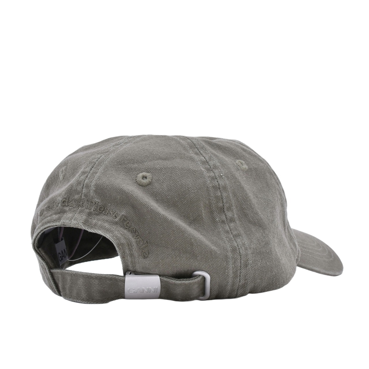 【GANNI】Washed Cotton Canvas Cap Emb - 4