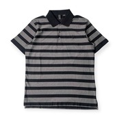 ASHWORTH アシュワース ボーダー 半袖 ポロシャツ M/グレー系 メンズ ゴルフ