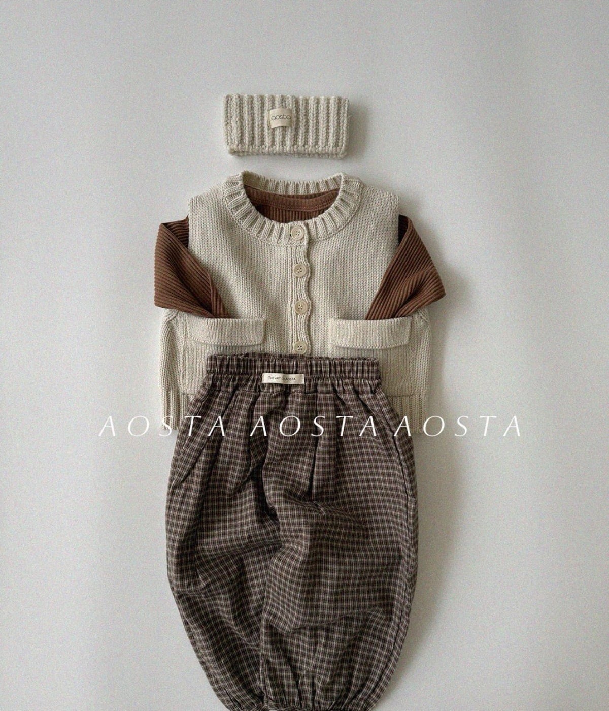 送料無料【予約】/ ニットクッキーヘアバンド / aosta