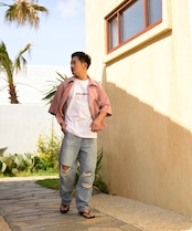 【#Re:room】VINTAGE CRASH WIDE DENIM［REP205］