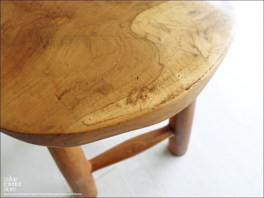 チーク無垢材 スツール / CirN 椅子 イス ナチュラル ベンチ カフェ