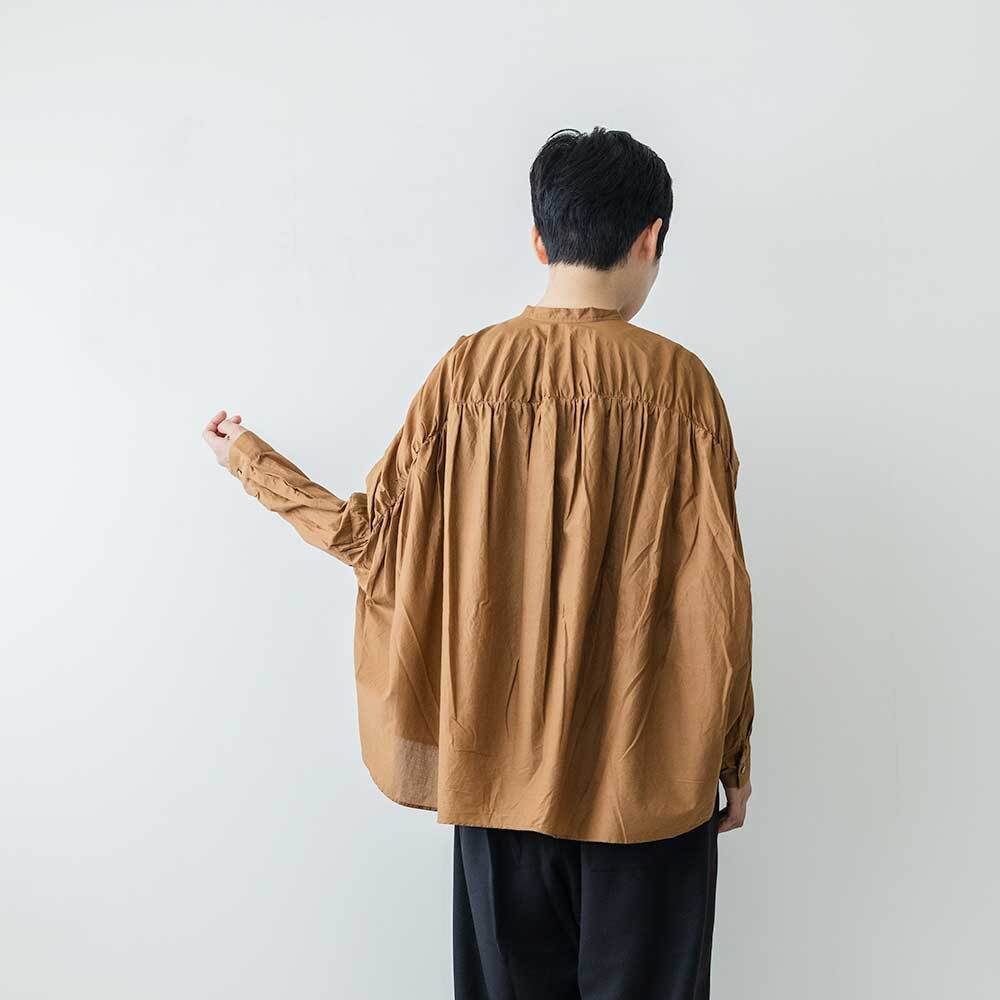 mizuiro ind バックギャザーワイドシャツ