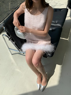 Feather style dress【H00057】