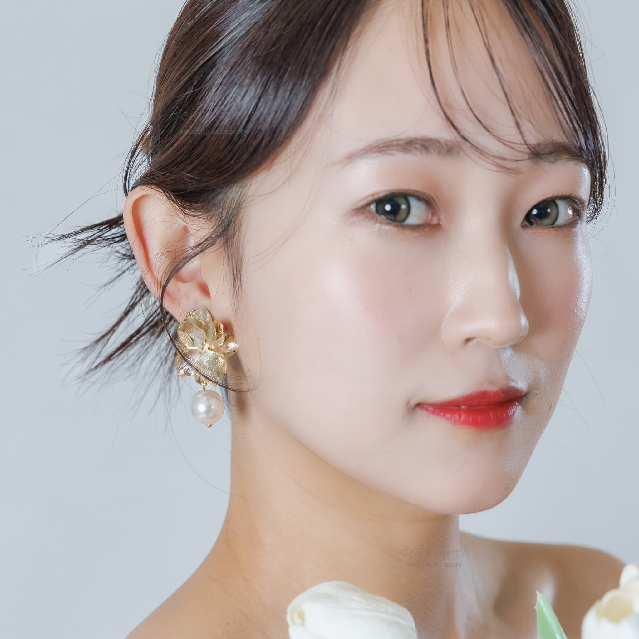ウエディング ピアス イヤリング｜ニッケルフリー メタル パール