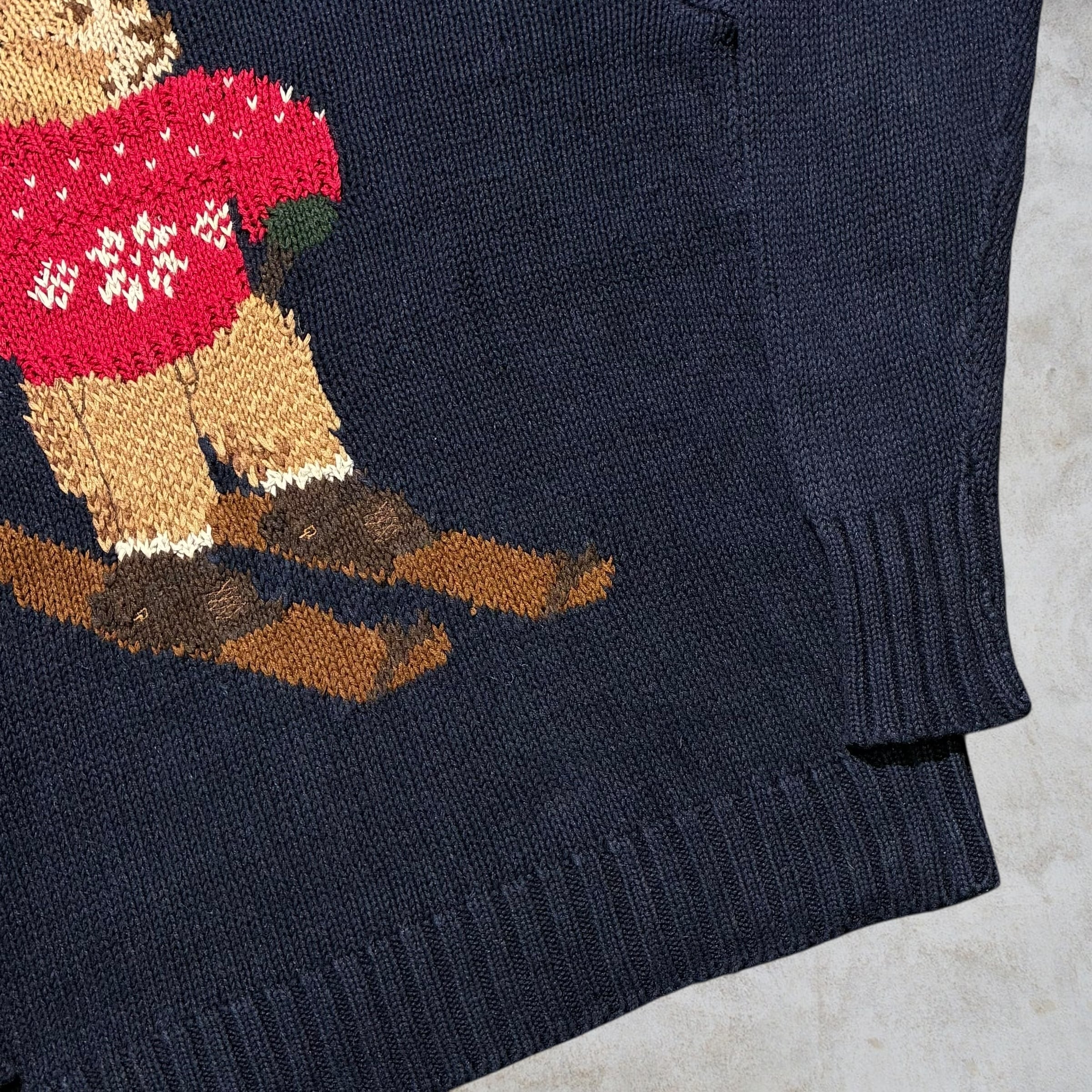 90's~00's Polo by Ralph Lauren Polo Bear Knit ''HAND KNIT