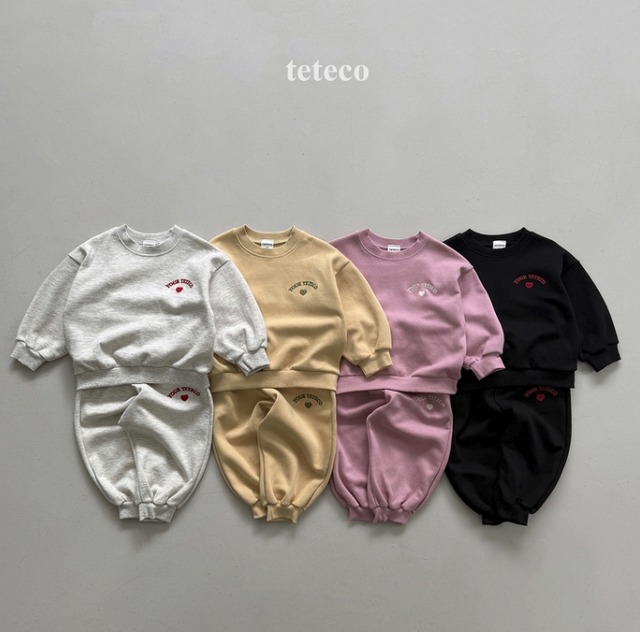 【取寄】teteco ラウンドフォント上下セット｜秋服｜韓国子供服｜ 26/AT