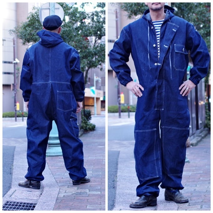 NOS !! 1970s M.Setlow & Son,Inc. Denim All in One with Hood 