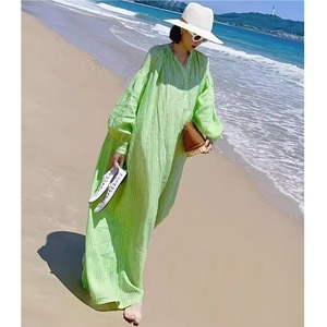 lime breeze stripe one-piece<d1518>