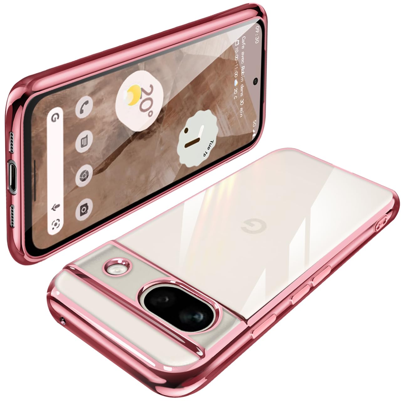 ZXZone for Google Pixel 8a ケース 半透明 マット感ケース 耐衝撃