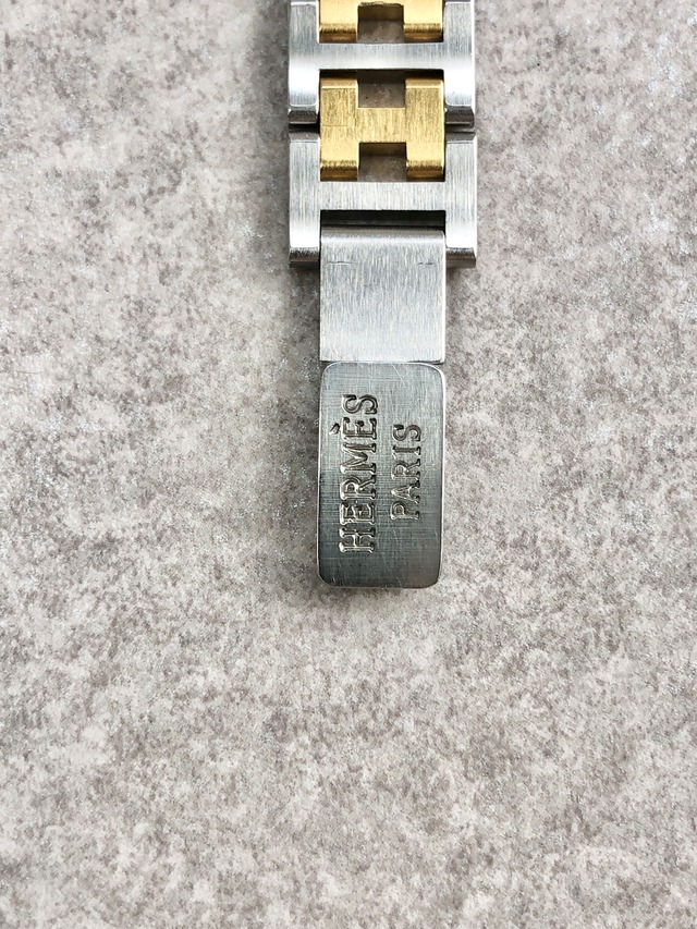 HERMES エルメス 腕時計 ゴールド シルバー ステンレススチール クリッパー デイト コンビ Q Z vintage ヴィンテージ オールド 2dapn5
