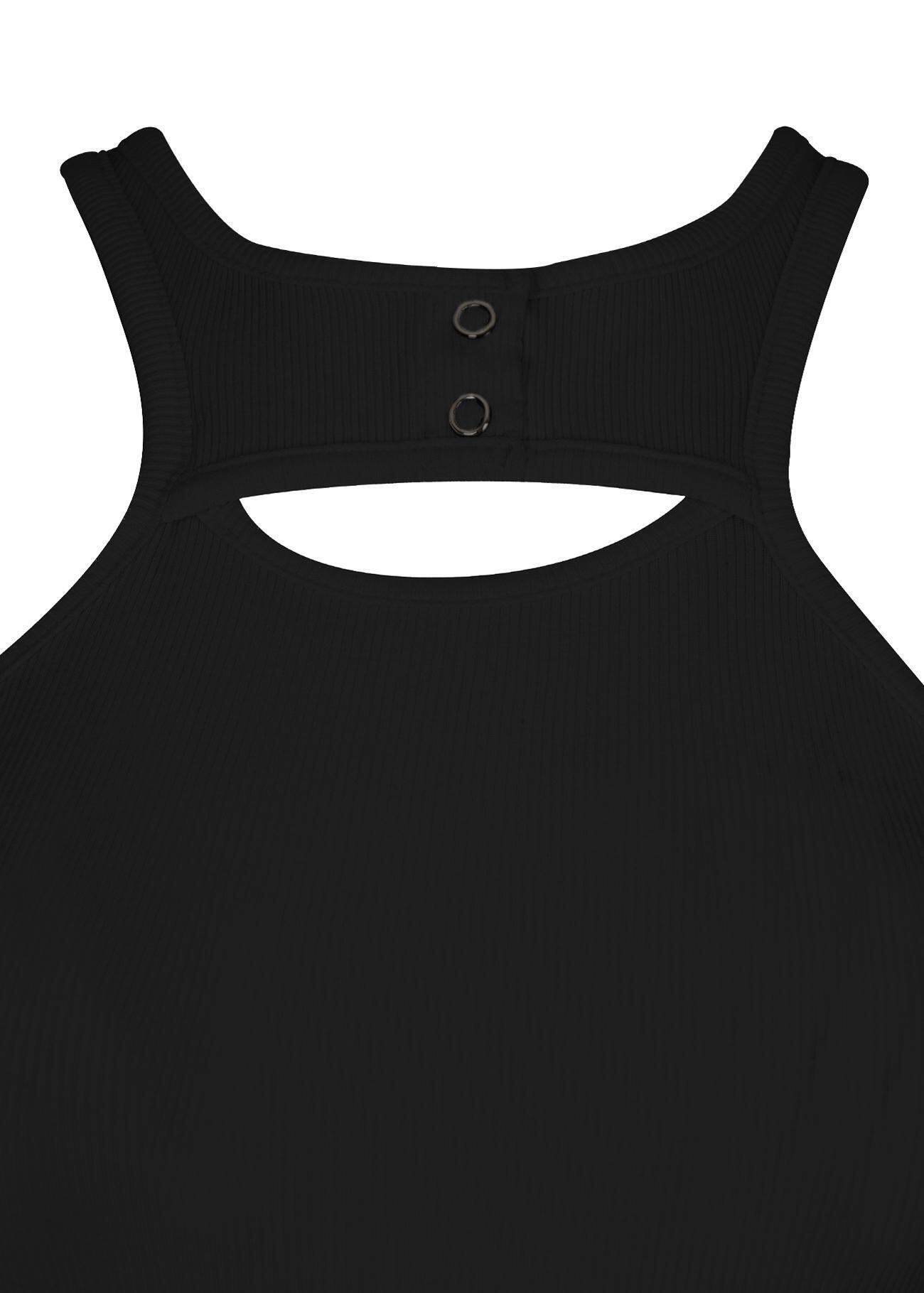 BOHEMIAN SEOUL] RIBBED SLIT TANKTOP, BLACK 正規品 韓国ブランド