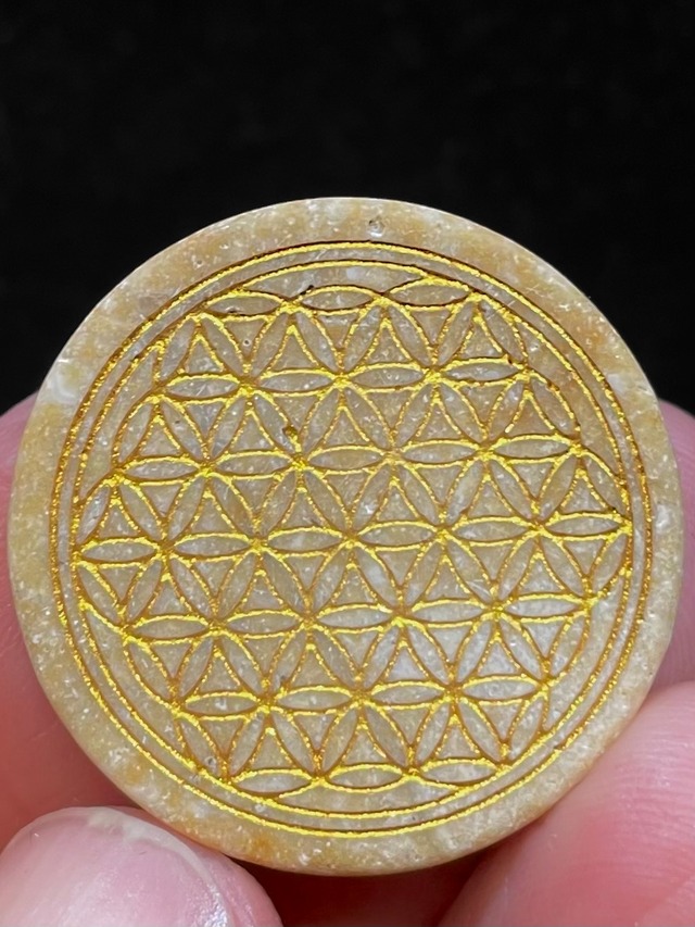 9) 聖石エルサレム・ストーン「ベツレヘムの奇跡」フラワーオブライフ・ミニプレート