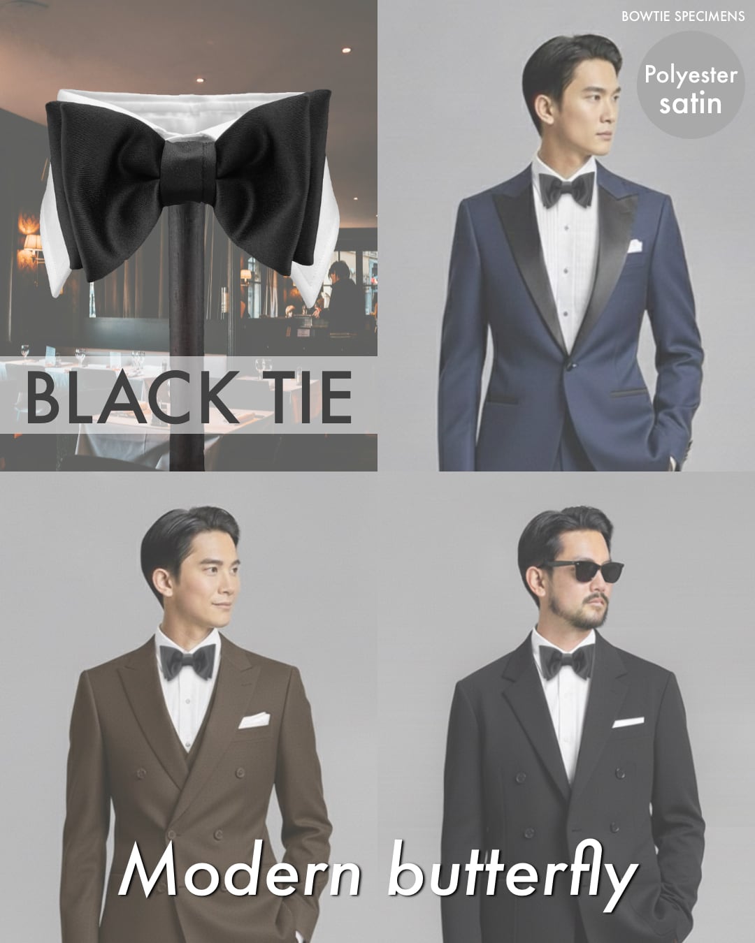 蝶ネクタイ メンズ 結婚式 二次会 モダン・バタフライ (ブラック