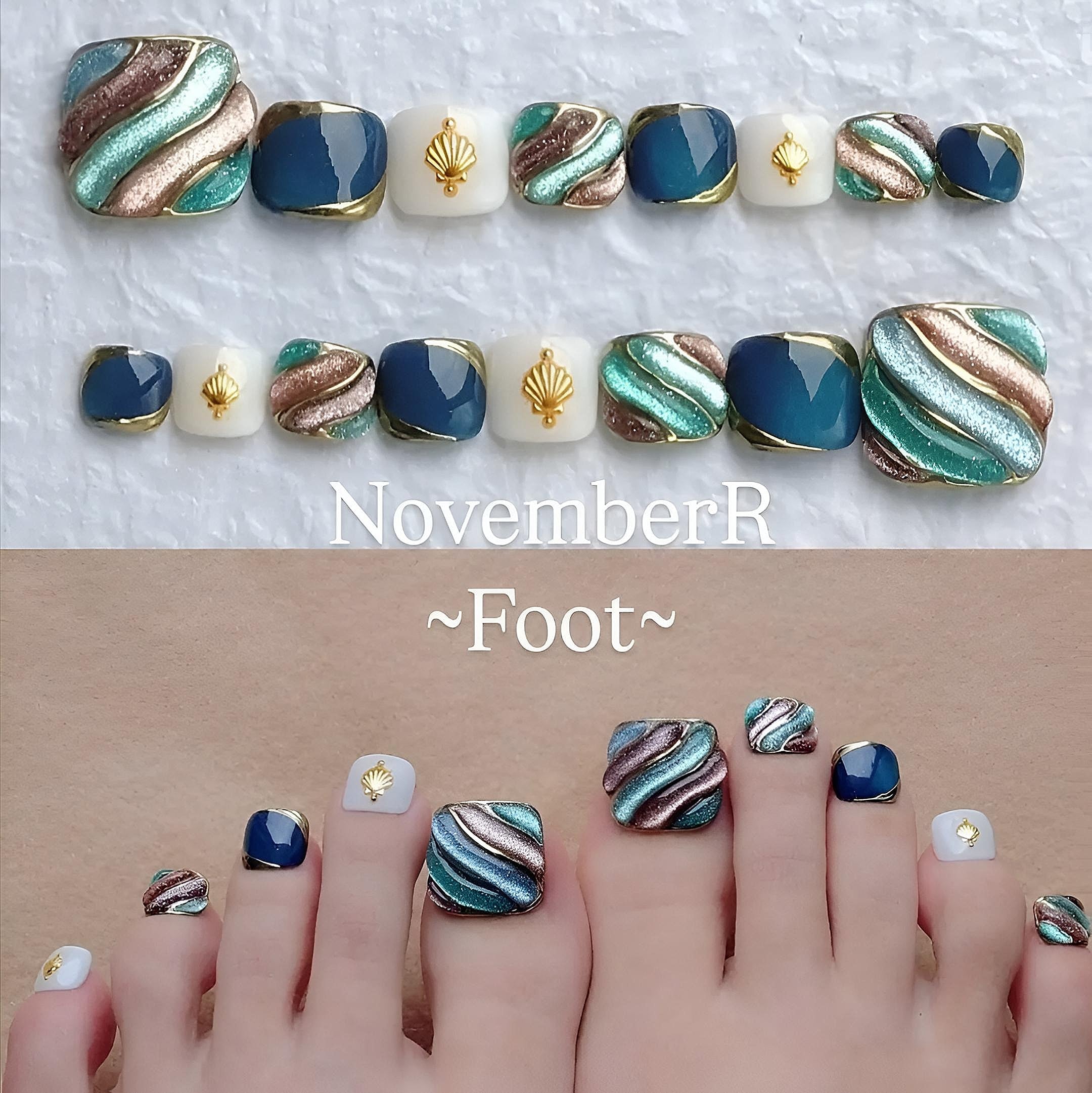 FA255⭐ブローチ風フットネイルチップ | NovemberR 〰️ネイルチップ