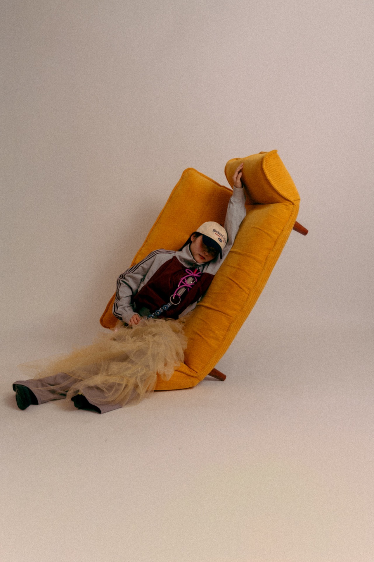 2way big ribbon flower strap Purple Pink