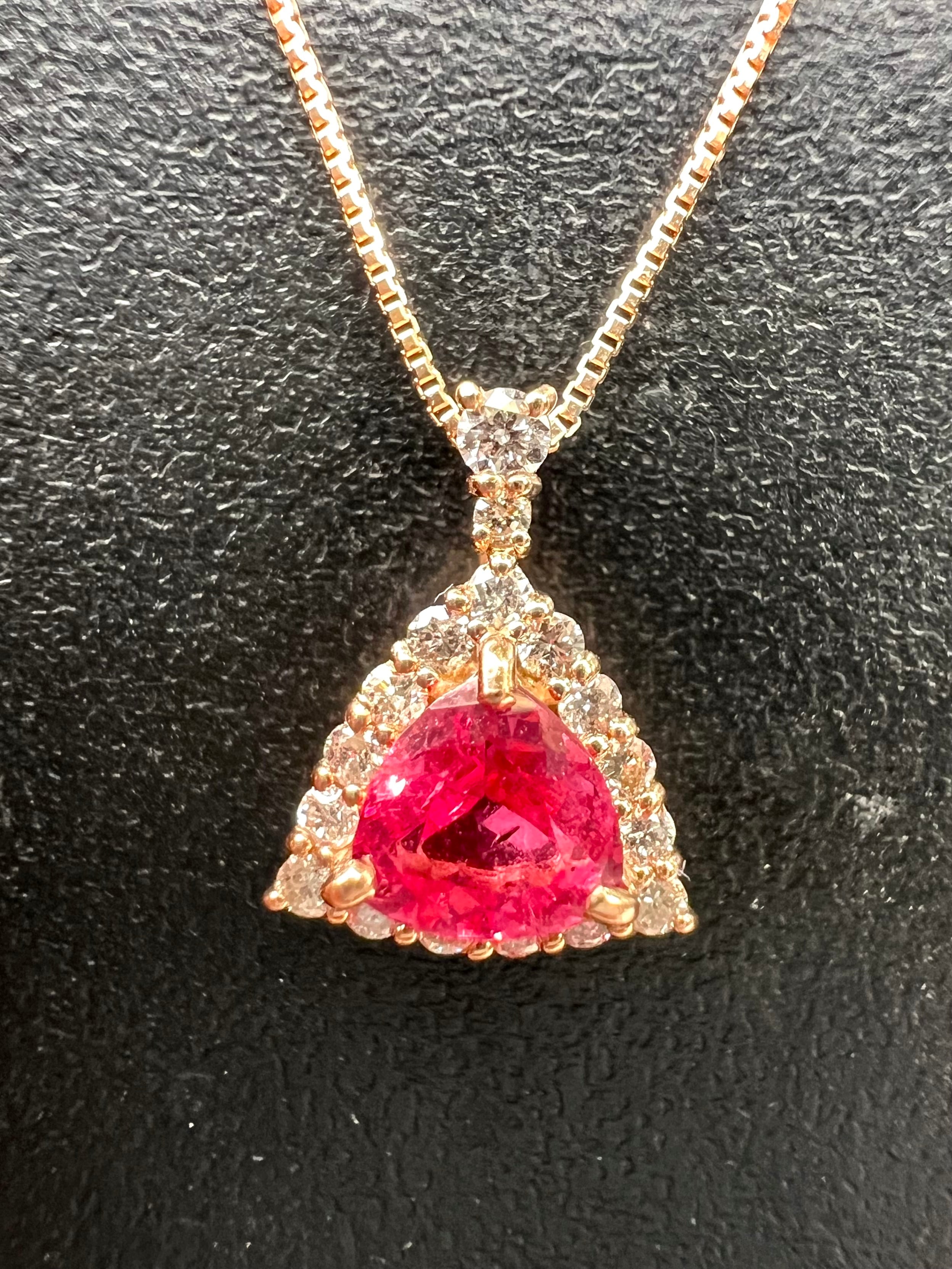 超高発色！AYANA SPINEL 鮮やかアヤナスピネルHOT PINK K18PGダイヤモ