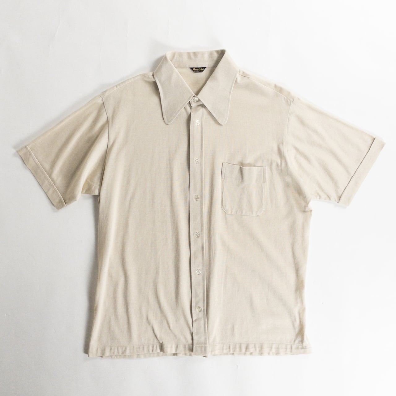 1970-80s "French Vintage" Beige Cotton S/S Shirt