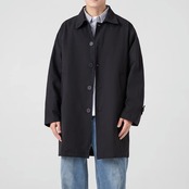 ロング丈 ストレートシルエット フロントボタンコート af0133