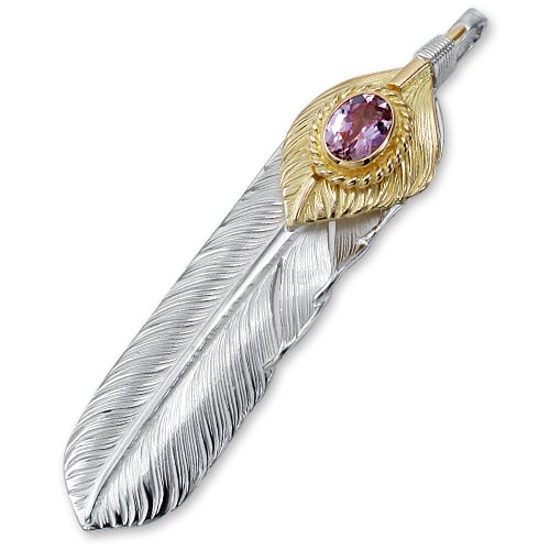 鷲見太郎 フェザーペンダント シルバー レインボートパーズ【新品