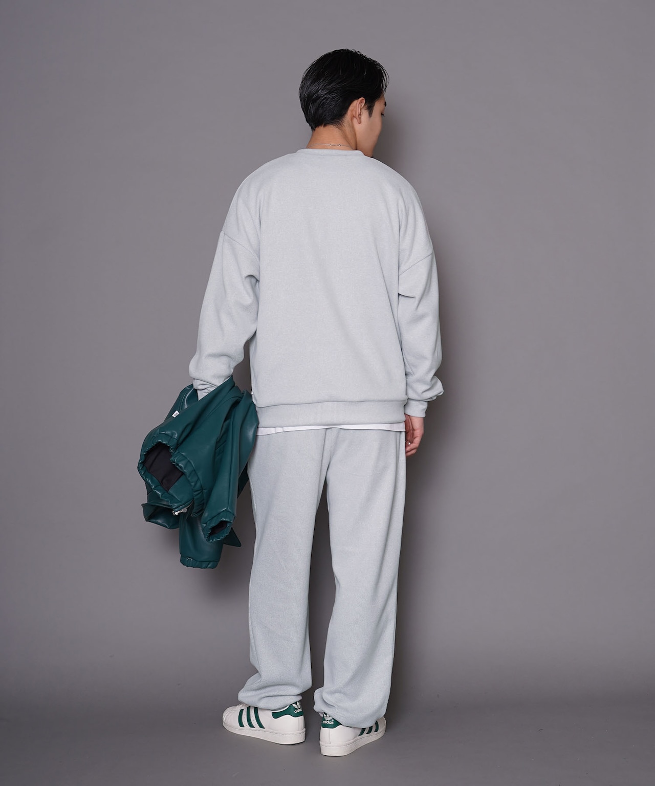 【#Re:room】EMBOSS LOGO STRETCH RIB WIDE PANTS［REP199］