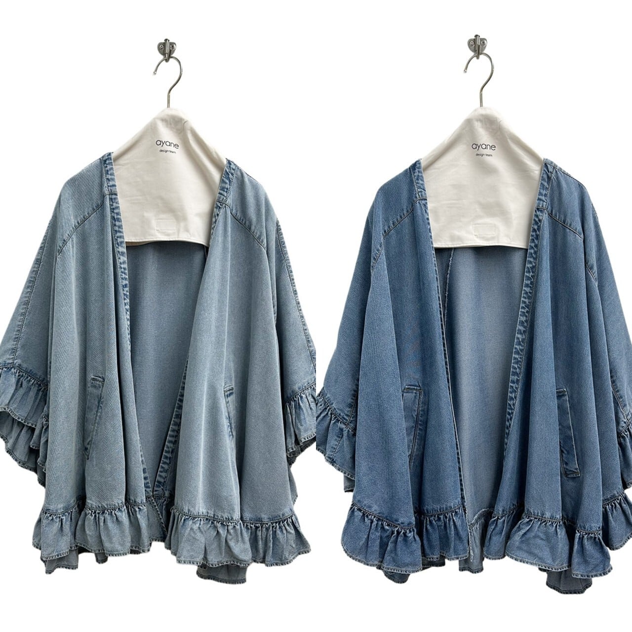 SALE【ayane】テンセルデニムフリルポンチョ 826526 アヤン | red earth