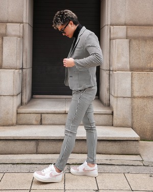 千鳥柄 RELAX SLIM PANTS【BEL24-014】