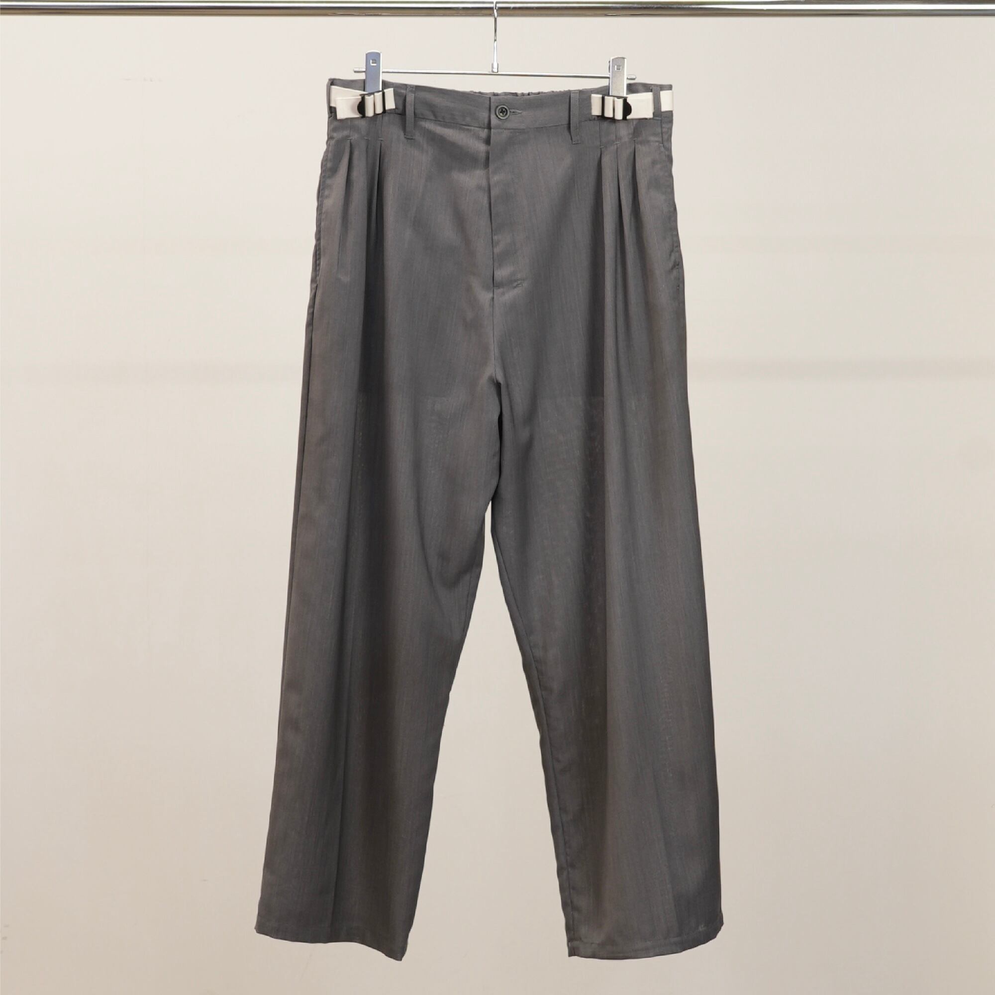 ANCELLM】 BELTED WOOL SLACKS 